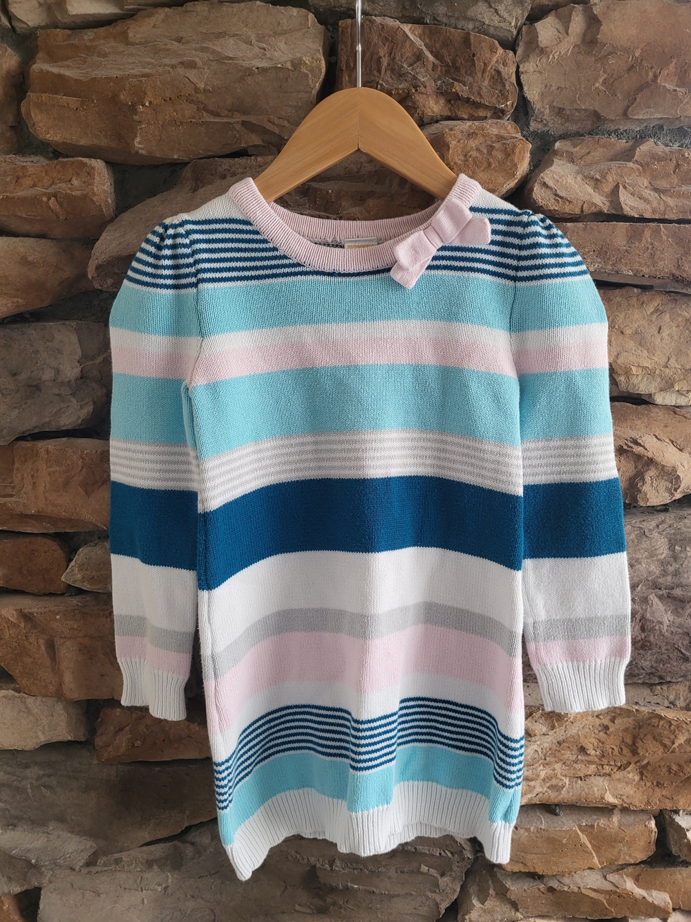 Gymboree Pastel Striped Crewneck Sweater Dress Size 5